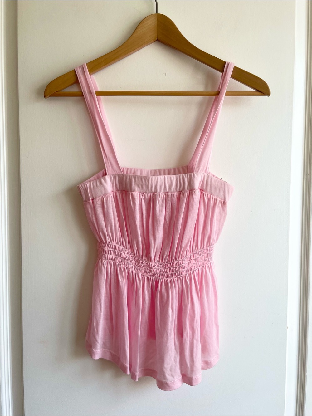 Vintage Wet Seal Y2K Pink Babydoll Smocked Top Size M Made In USA High Low Hem